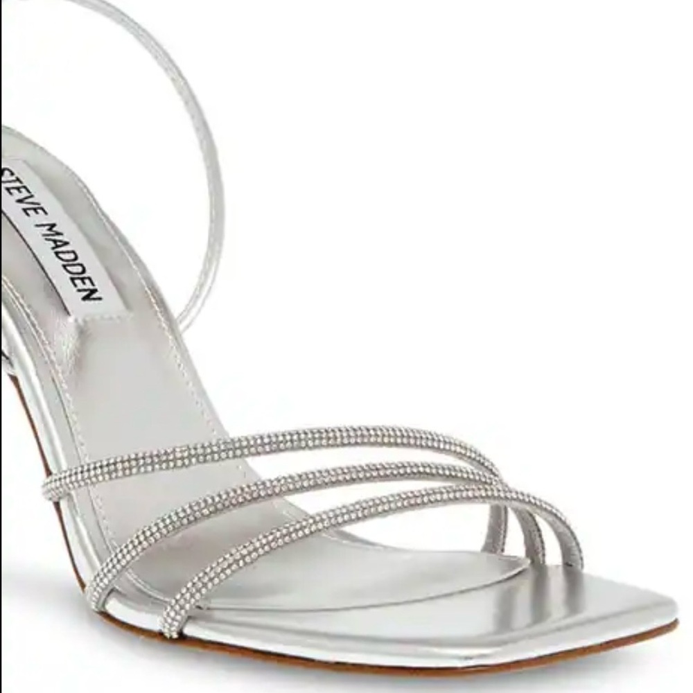 Steve Madden Silver Rhinestone Strappy Sandal